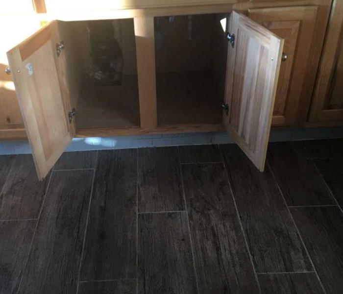 church kitchen in boulder base cabinet with water and mold damage 