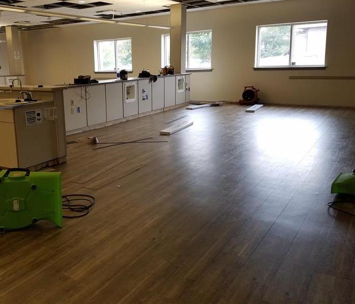   servpro of greater boulder cleaned up water damage in office building